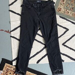 Abercrombie & Fitch Black Skinny Jeans with Raw Hem